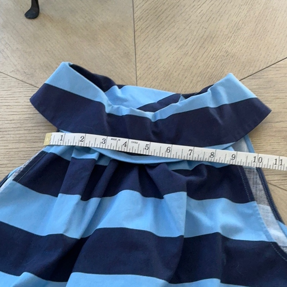 Sail to Sable Navy and Light Blue Striped Sleeveless Dress - Picture 3 of 10
